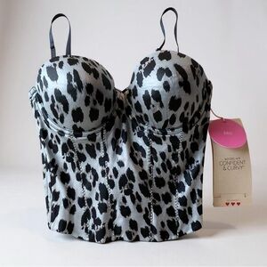 Victoria's Secret Bustier 36D Shapewear Tummy Control Waist Trimming Push Up Bra